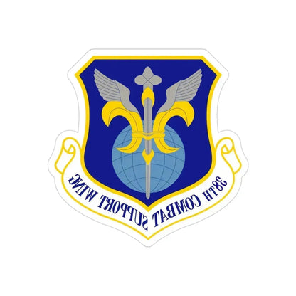 38th Combat Support Wing (U.S. Air Force) REVERSE PRINT Transparent Die-Cut STICKER - The Sticker Space