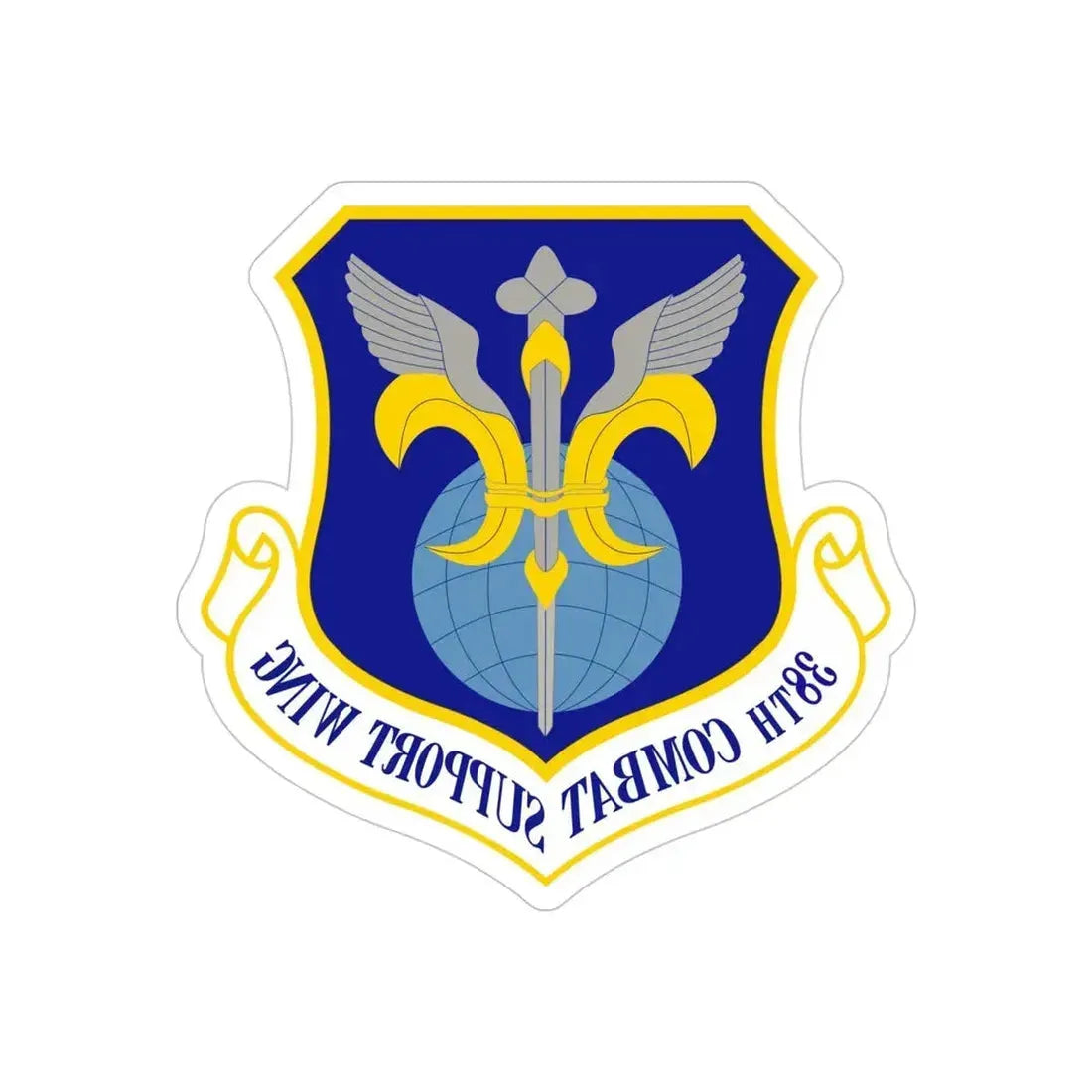 38th Combat Support Wing (U.S. Air Force) REVERSE PRINT Transparent Die-Cut STICKER - The Sticker Space