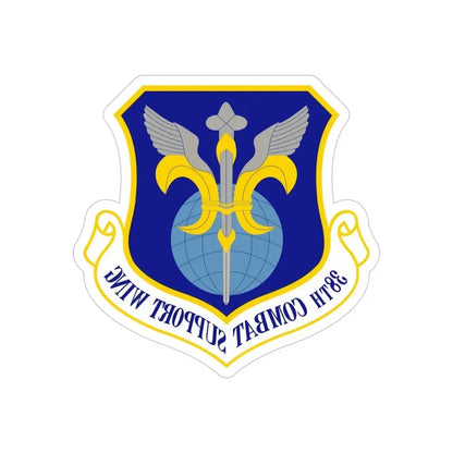 38th Combat Support Wing (U.S. Air Force) REVERSE PRINT Transparent Die-Cut STICKER - The Sticker Space
