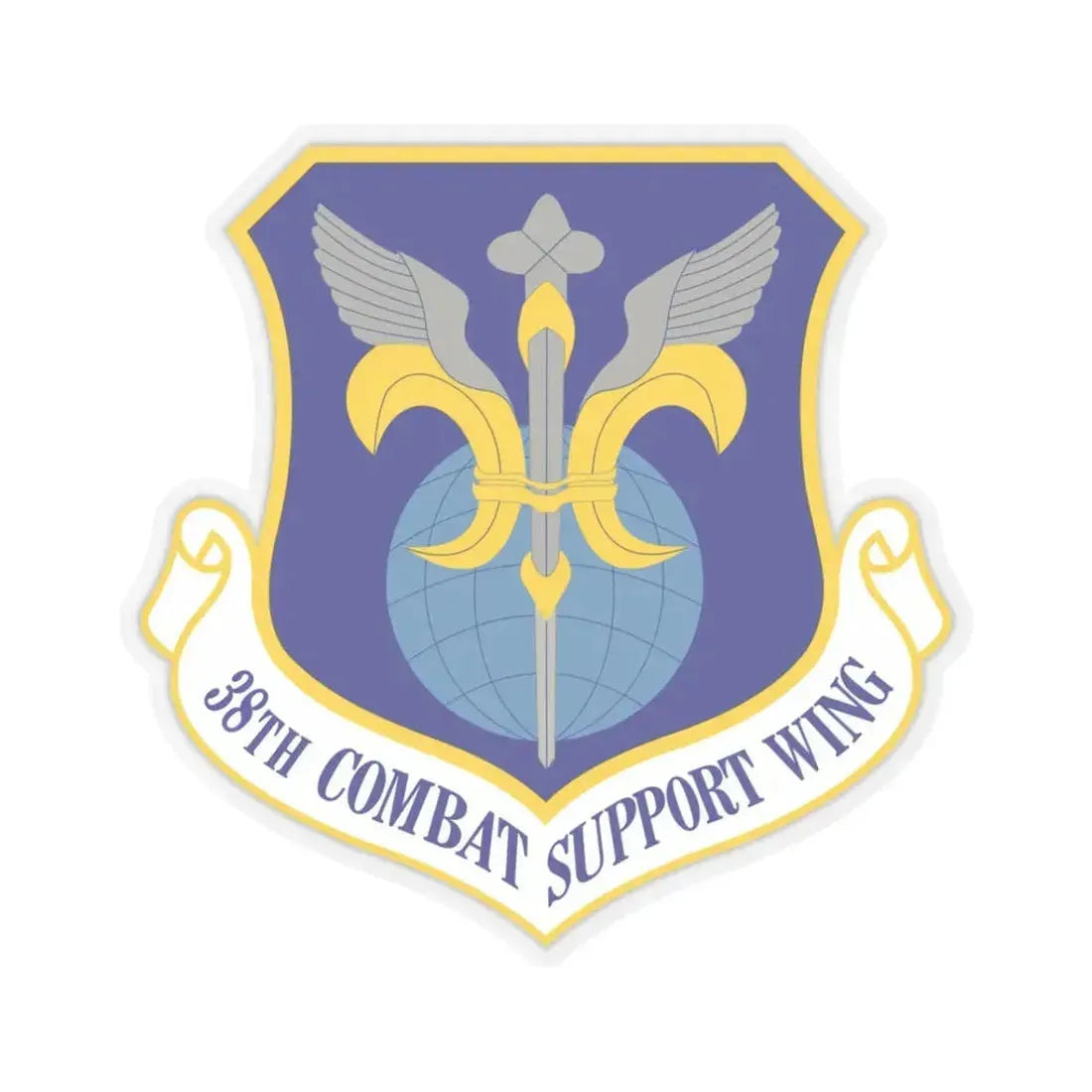 38th Combat Support Wing (U.S. Air Force) STICKER Vinyl Kiss-Cut Decal 3 Inch Transparent - The Sticker Space