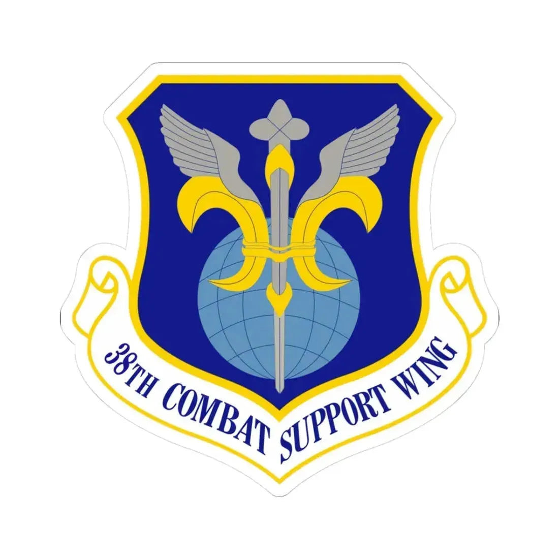 38th Combat Support Wing (U.S. Air Force) STICKER Vinyl Kiss-Cut Decal 3 Inch White - The Sticker Space