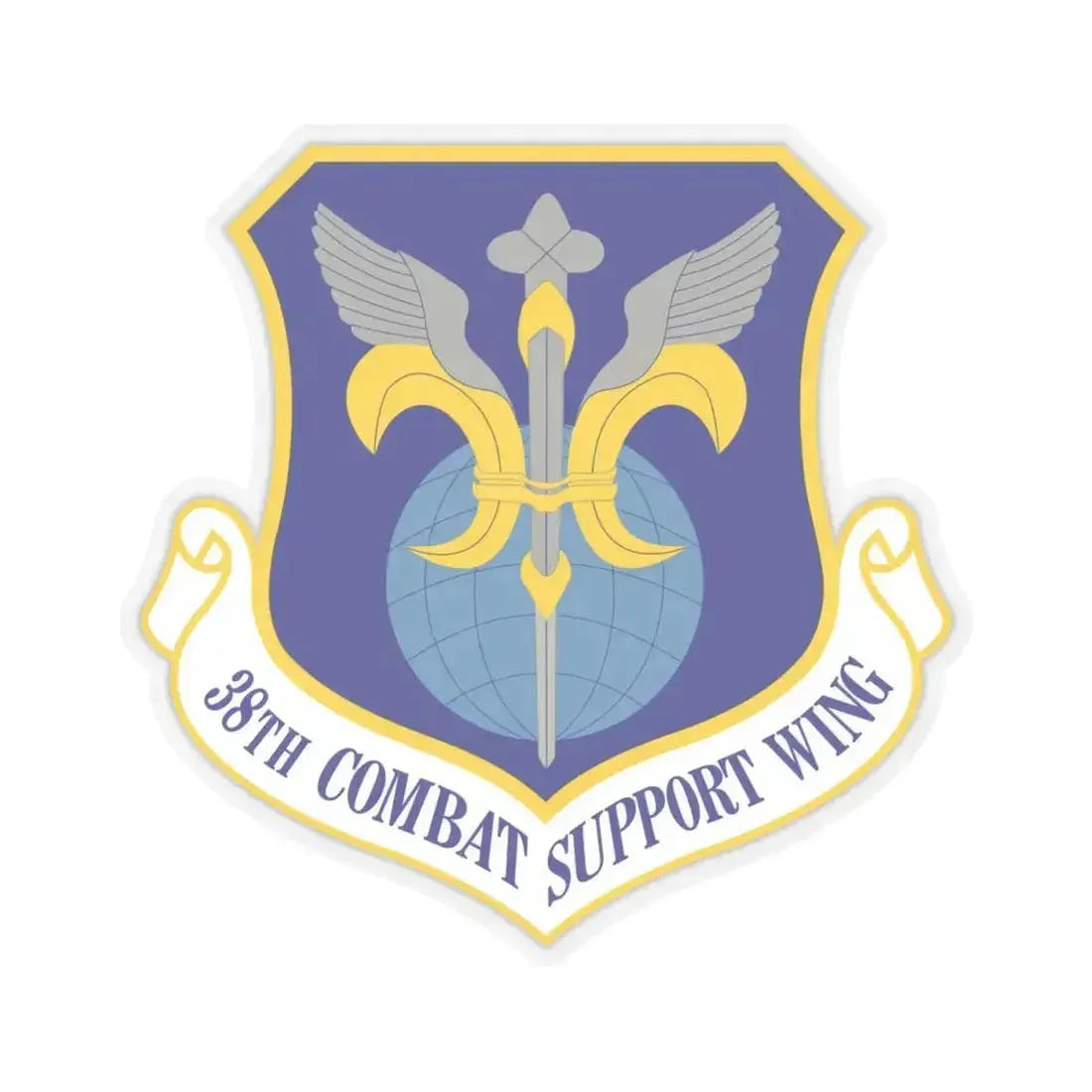 38th Combat Support Wing (U.S. Air Force) STICKER Vinyl Kiss-Cut Decal 4 Inch Transparent - The Sticker Space