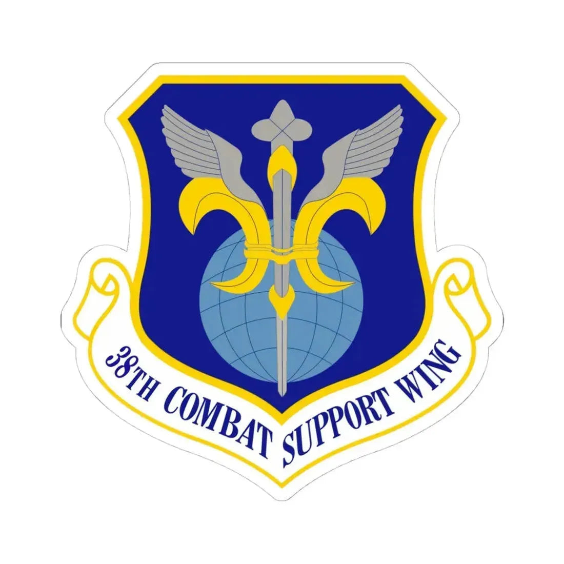38th Combat Support Wing (U.S. Air Force) STICKER Vinyl Kiss-Cut Decal 4 Inch White - The Sticker Space