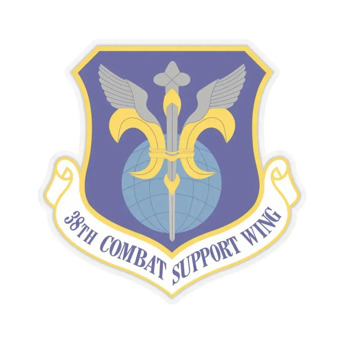 38th Combat Support Wing (U.S. Air Force) STICKER Vinyl Kiss-Cut Decal 6 Inch Transparent - The Sticker Space