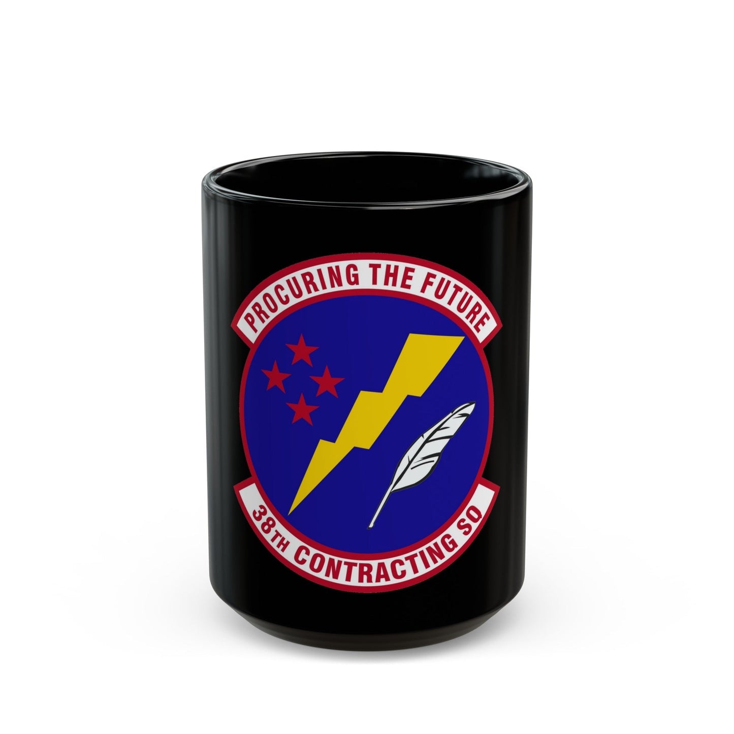 38th Contracting Squadron (U.S. Air Force) Black Coffee Mug-15oz-The Sticker Space