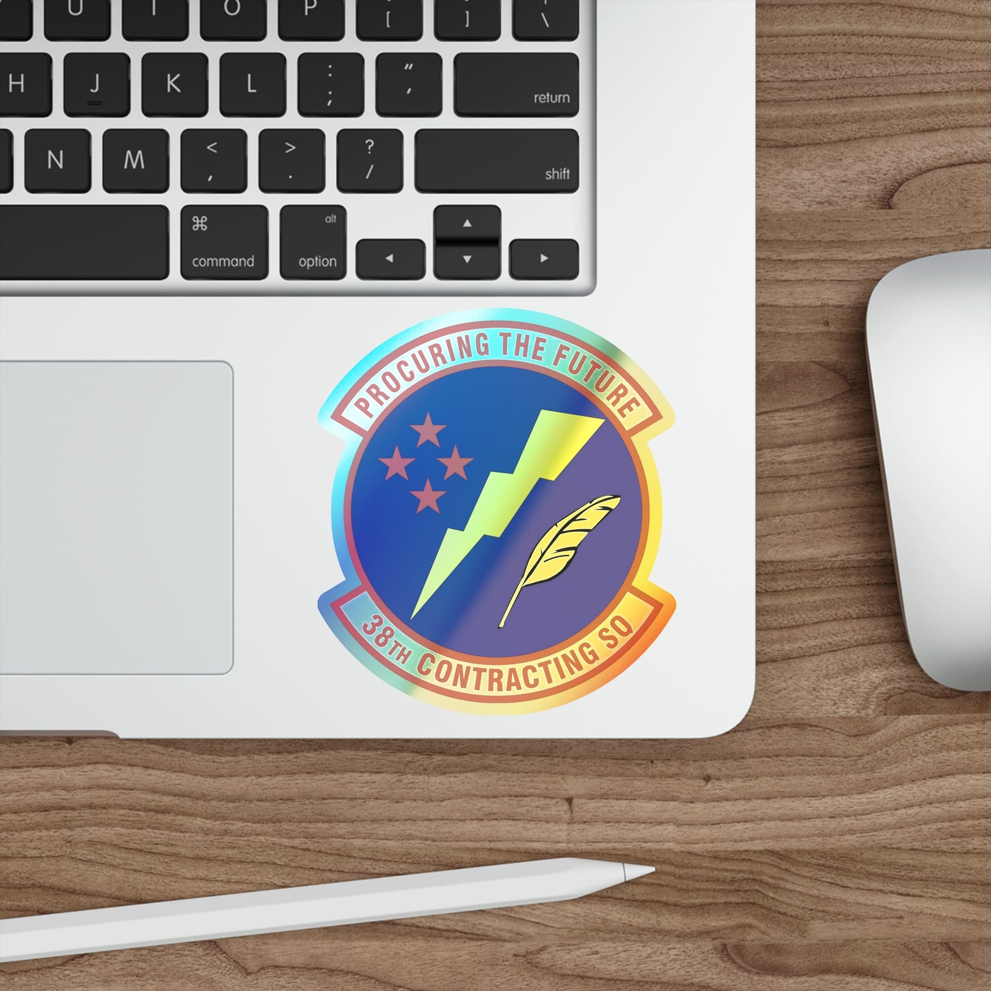 38th Contracting Squadron (U.S. Air Force) Holographic STICKER Die-Cut Vinyl Decal-The Sticker Space