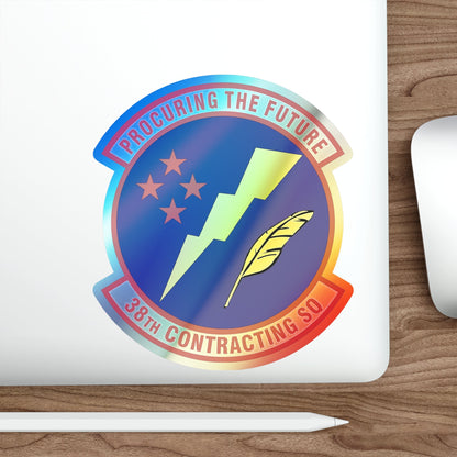 38th Contracting Squadron (U.S. Air Force) Holographic STICKER Die-Cut Vinyl Decal-The Sticker Space