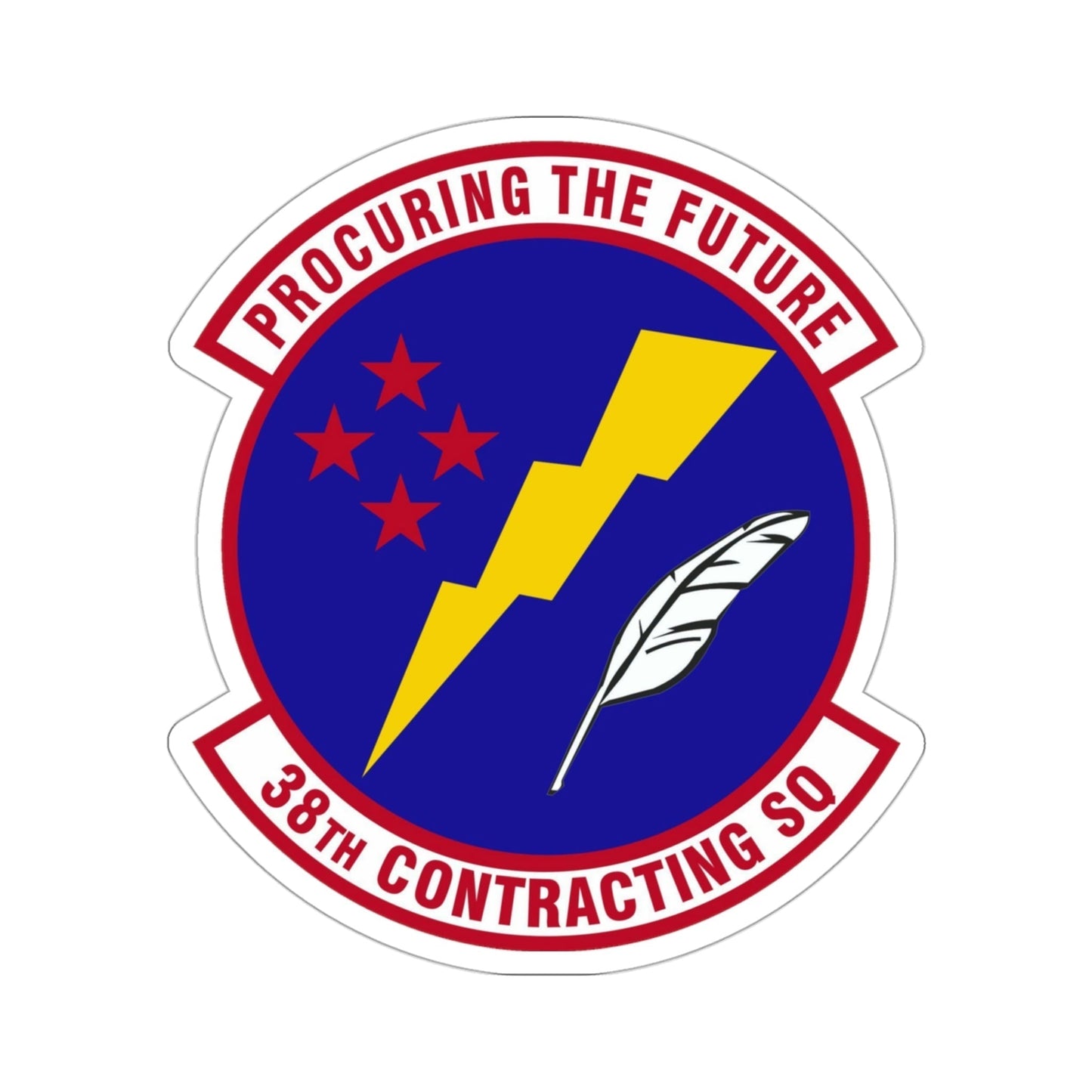 38th Contracting Squadron (U.S. Air Force) STICKER Vinyl Die-Cut Decal-3 Inch-The Sticker Space