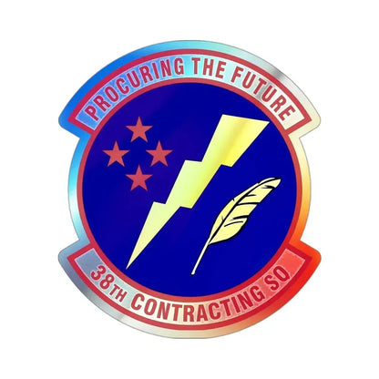 38th Contracting Squadron (U.S. Air Force) Holographic STICKER Die-Cut Vinyl Decal 3 Inch Holographic - The Sticker Space