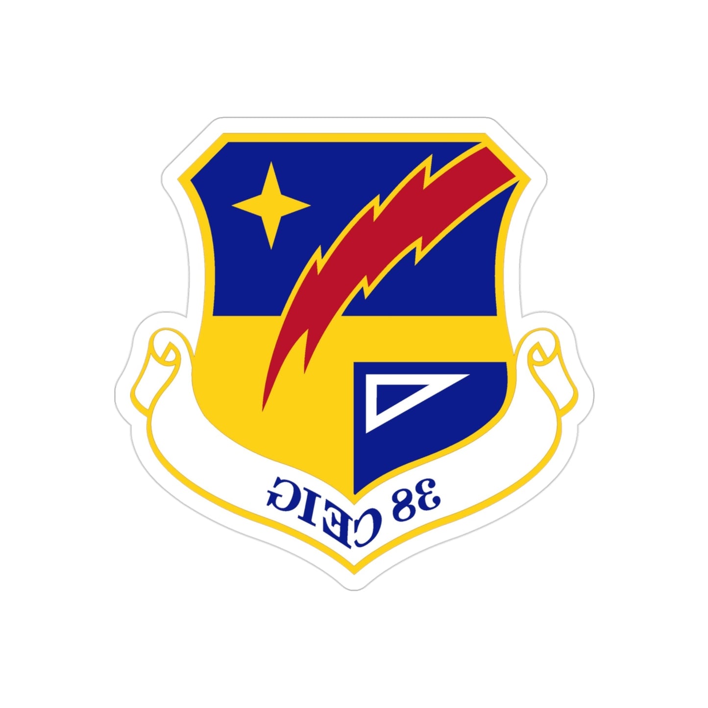 38th Cyberspace Engineering Installation Group (U.S. Air Force) REVERSE PRINT Transparent STICKER-3" × 3"-The Sticker Space