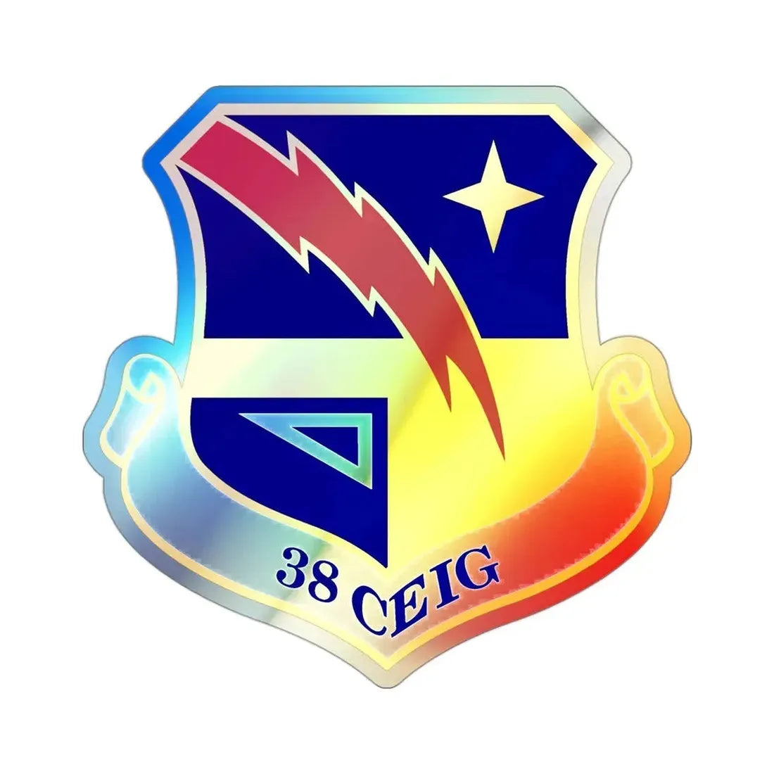 38th Cyberspace Engineering Installation Group (U.S. Air Force) Holographic STICKER Die-Cut Vinyl Decal - The Sticker Space