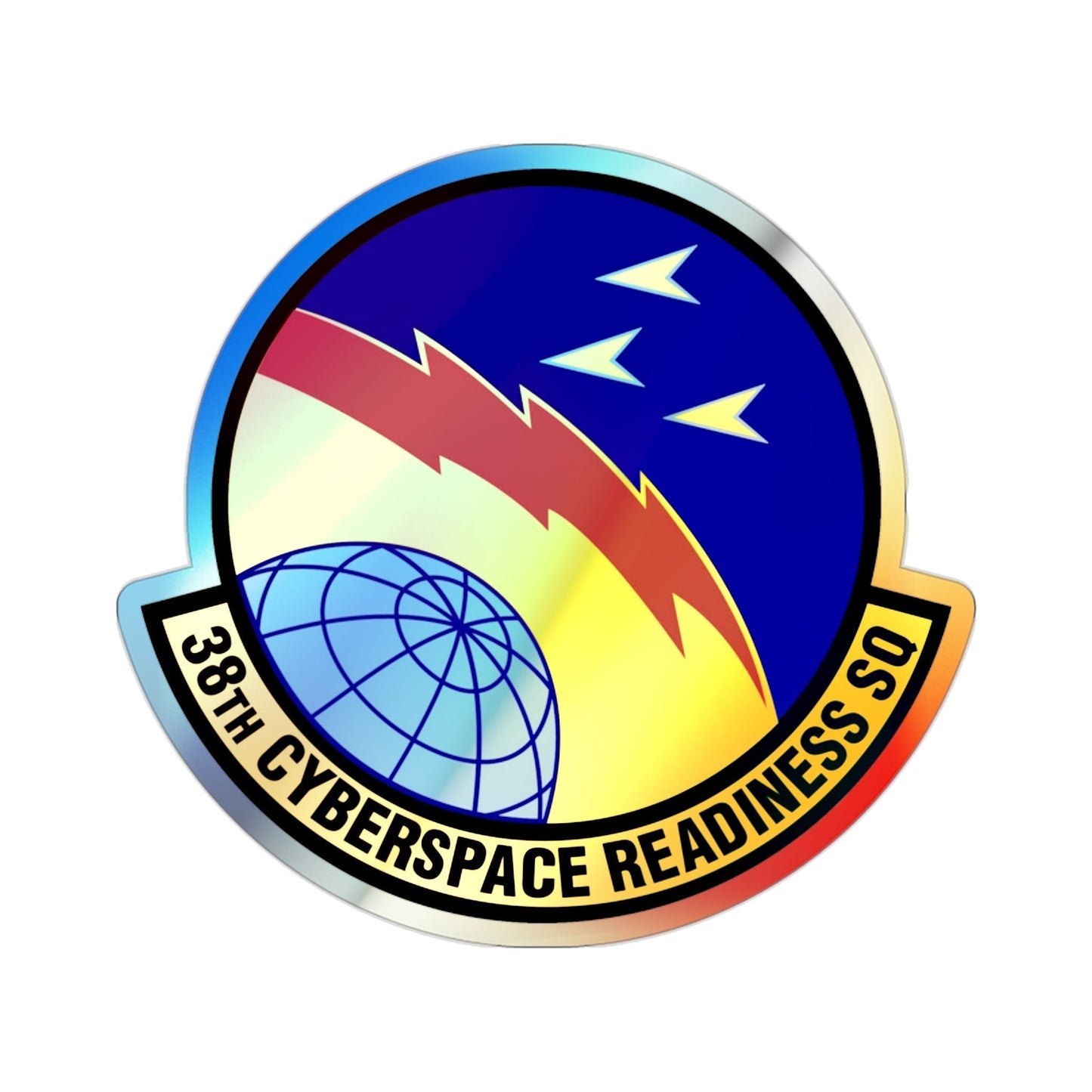 38th Cyberspace Readiness Squadron (U.S. Air Force) Holographic STICKER Die-Cut Vinyl Decal-2 Inch-The Sticker Space