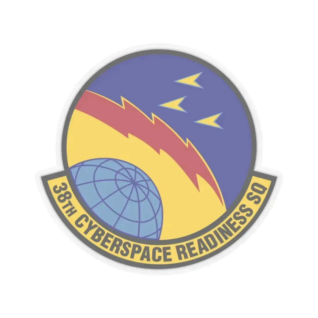 38th Cyberspace Readiness Squadron (U.S. Air Force) STICKER Vinyl Kiss-Cut Decal 2 Inch Transparent - The Sticker Space