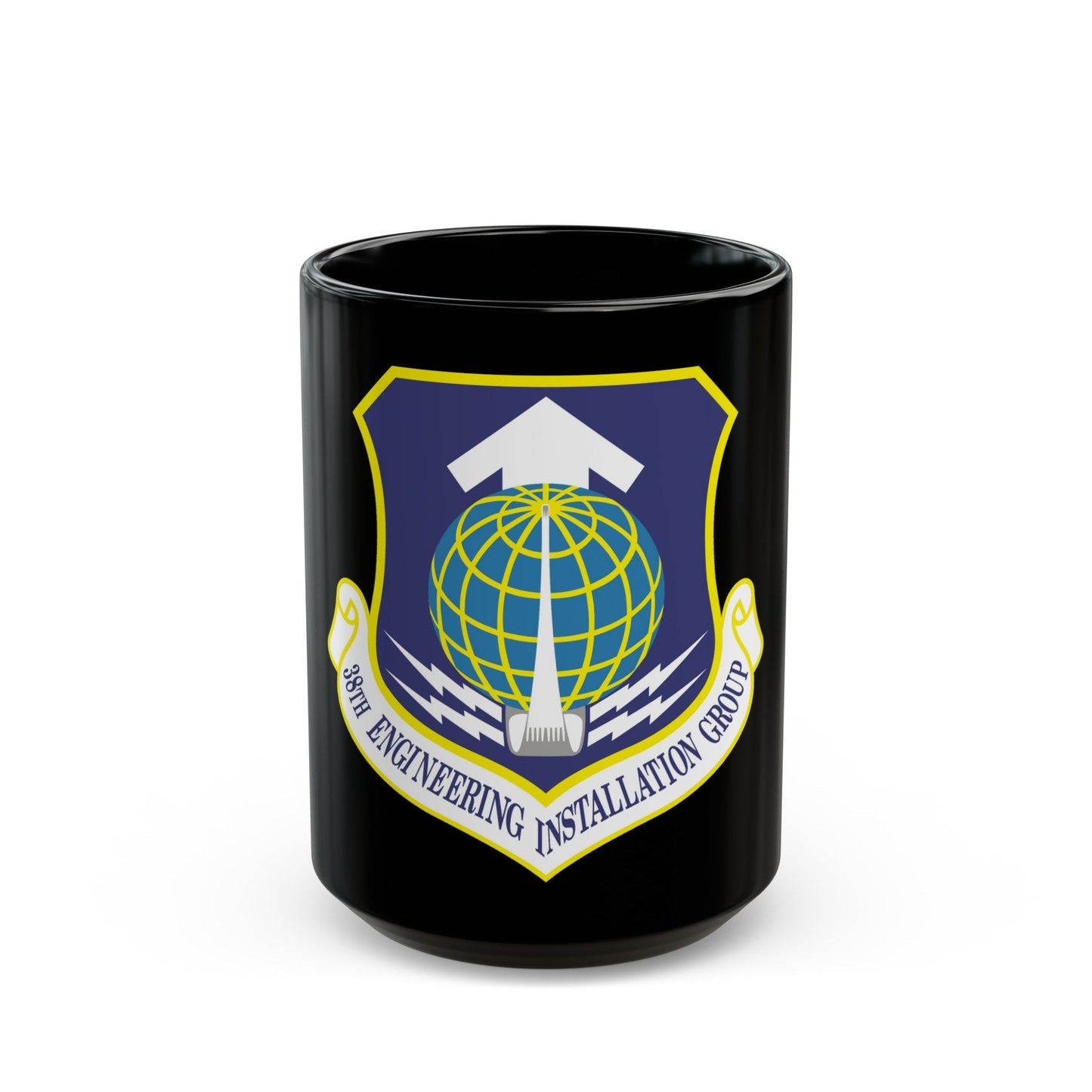 38th Engineering Installation Group (U.S. Air Force) Black Coffee Mug-15oz-The Sticker Space