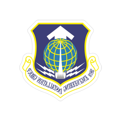 38th Engineering Installation Group (U.S. Air Force) REVERSE PRINT Transparent STICKER-2" × 2"-The Sticker Space