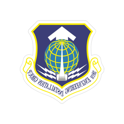 38th Engineering Installation Group (U.S. Air Force) REVERSE PRINT Transparent STICKER-3" × 3"-The Sticker Space