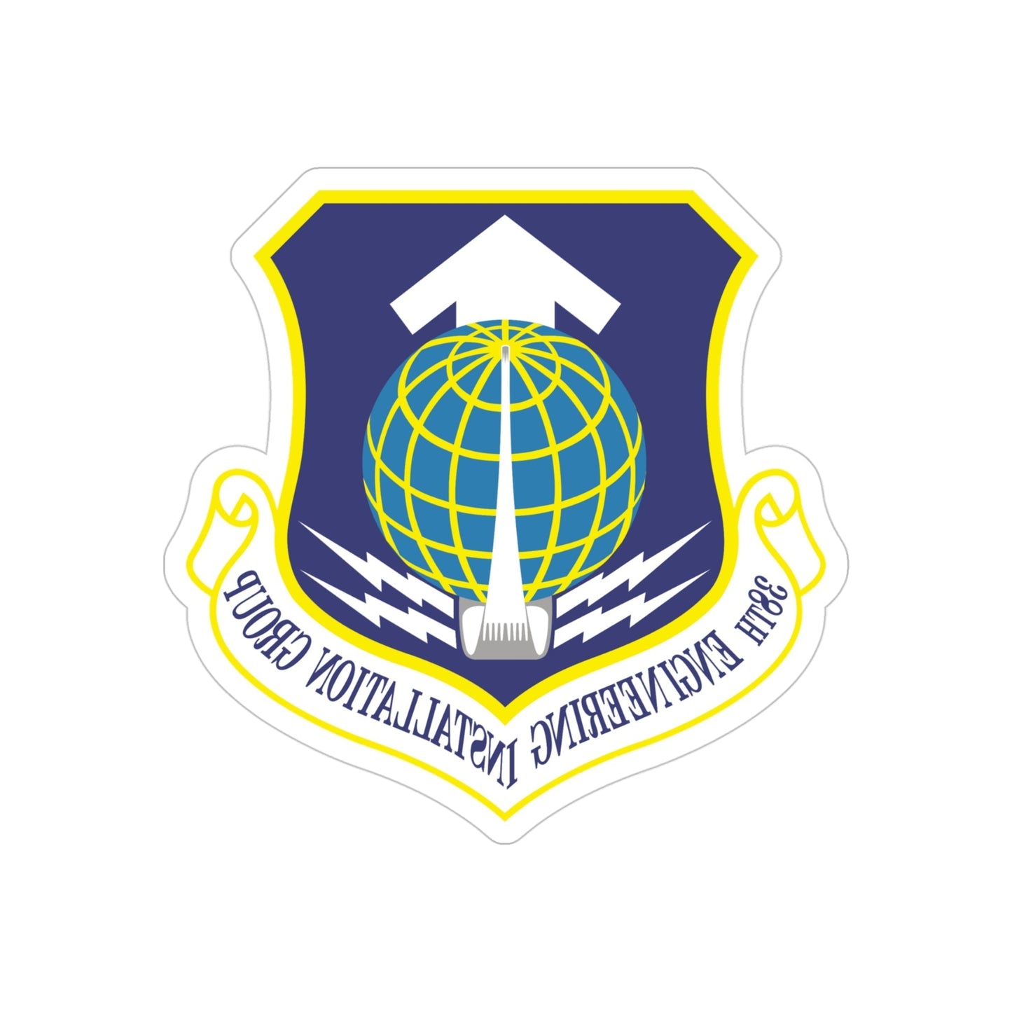 38th Engineering Installation Group (U.S. Air Force) REVERSE PRINT Transparent STICKER-4" × 4"-The Sticker Space