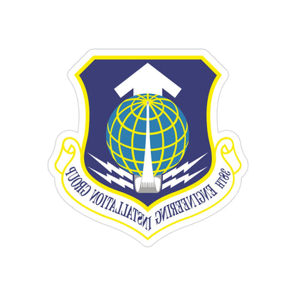 38th Engineering Installation Group (U.S. Air Force) REVERSE PRINT Transparent STICKER-4" × 4"-The Sticker Space