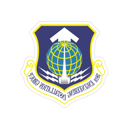 38th Engineering Installation Group (U.S. Air Force) REVERSE PRINT Transparent STICKER-5" × 5"-The Sticker Space