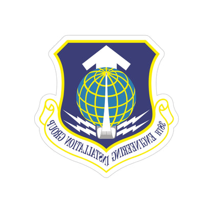 38th Engineering Installation Group (U.S. Air Force) REVERSE PRINT Transparent STICKER-5" × 5"-The Sticker Space