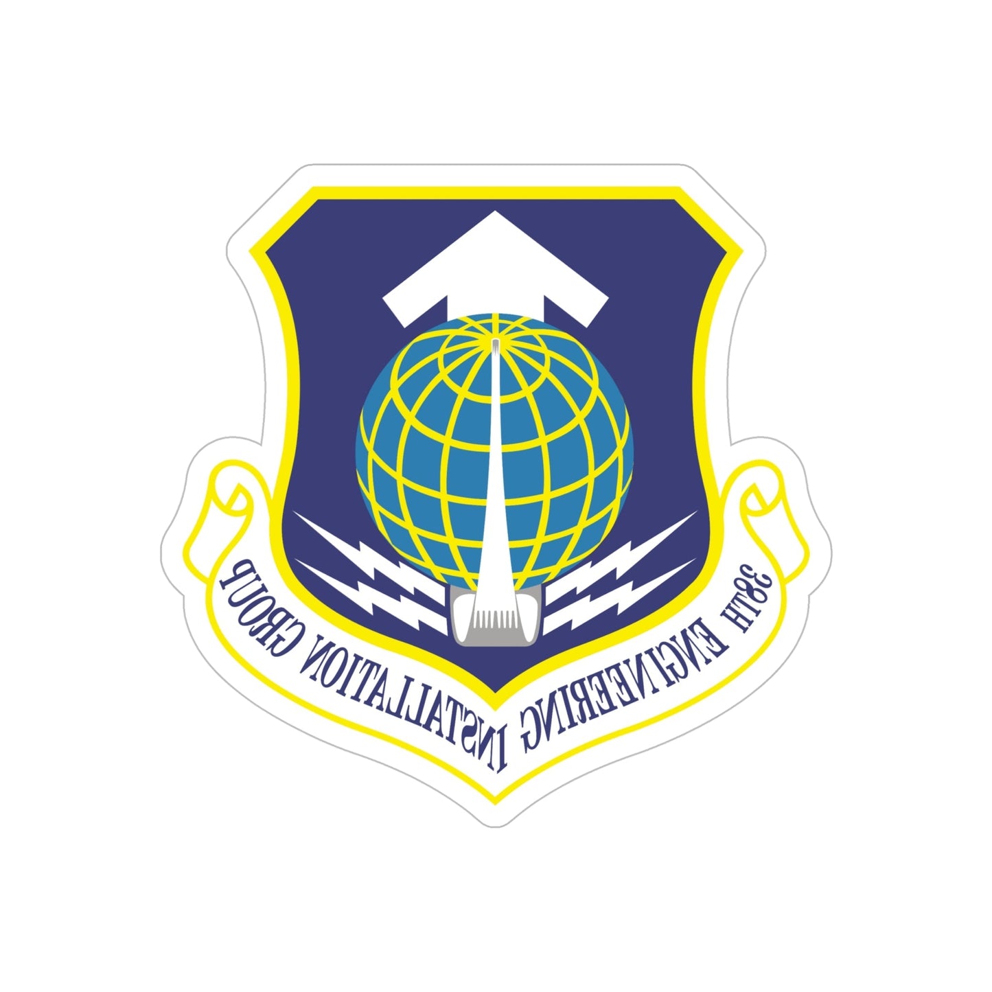 38th Engineering Installation Group (U.S. Air Force) REVERSE PRINT Transparent STICKER-6" × 6"-The Sticker Space