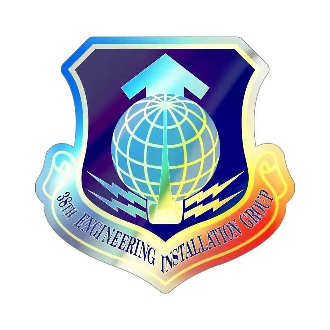 38th Engineering Installation Group (U.S. Air Force) Holographic STICKER Die-Cut Vinyl Decal - The Sticker Space