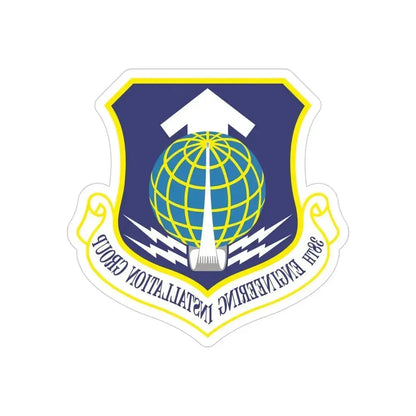 38th Engineering Installation Group (U.S. Air Force) REVERSE PRINT Transparent Die-Cut STICKER 4 Inch Die-Cut Transparent - The Sticker Space