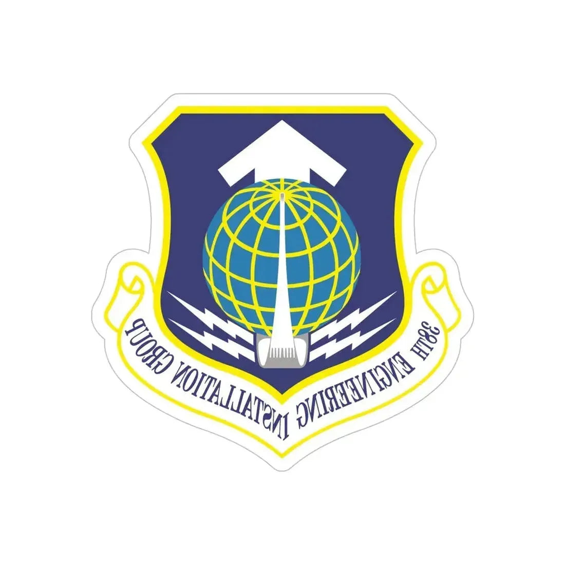 38th Engineering Installation Group (U.S. Air Force) REVERSE PRINT Transparent Die-Cut STICKER - The Sticker Space
