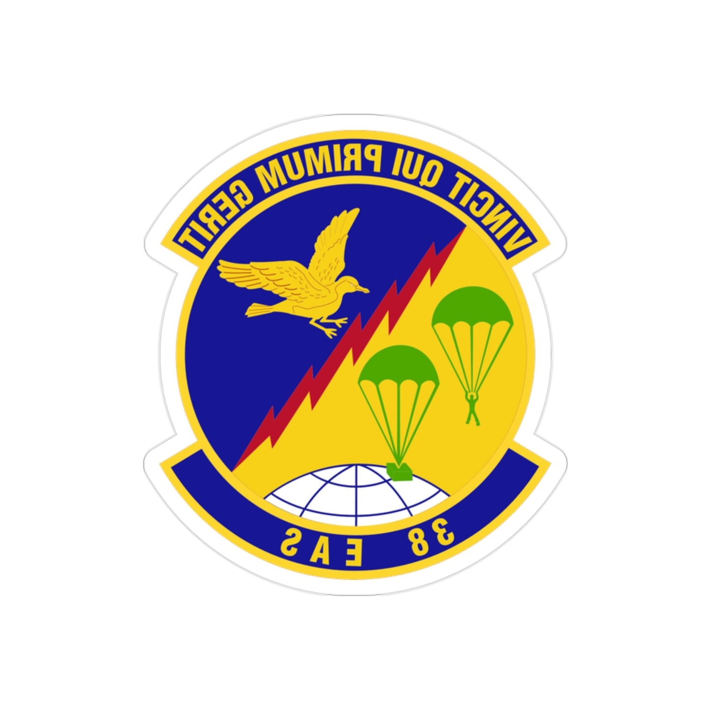 38th Expeditionary Airlift Squadron (U.S. Air Force) REVERSE PRINT Transparent STICKER-2" × 2"-The Sticker Space