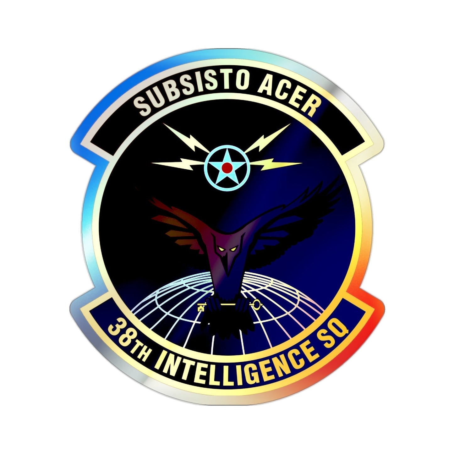 38th Intelligence Squadron (U.S. Air Force) Holographic STICKER Die-Cut Vinyl Decal-2 Inch-The Sticker Space