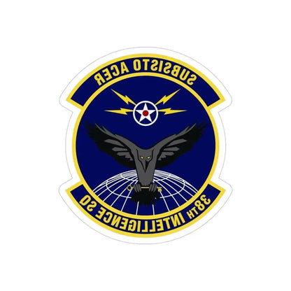 38th Intelligence Squadron (U.S. Air Force) REVERSE PRINT Transparent Die-Cut STICKER 4 Inch Die-Cut Transparent - The Sticker Space