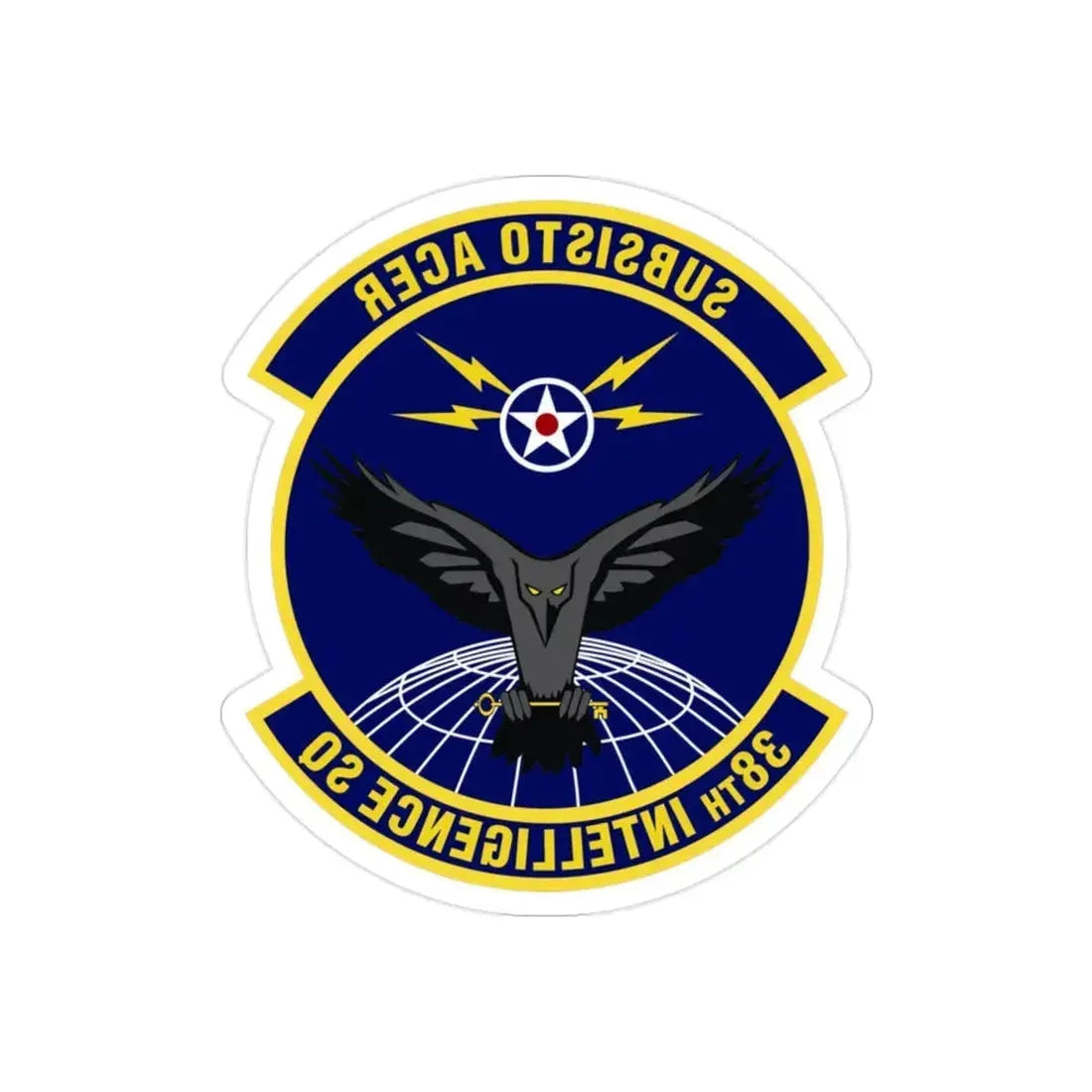 38th Intelligence Squadron (U.S. Air Force) REVERSE PRINT Transparent Die-Cut STICKER - The Sticker Space