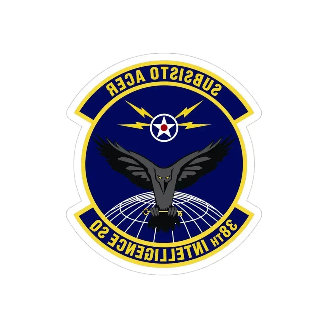 38th Intelligence Squadron (U.S. Air Force) REVERSE PRINT Transparent Die-Cut STICKER - The Sticker Space