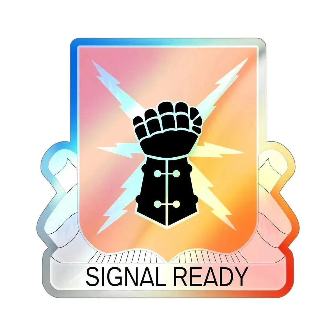 38th Signal Battalion (U.S. Army) Holographic STICKER Die-Cut Vinyl Decal 6 Inch Holographic - The Sticker Space