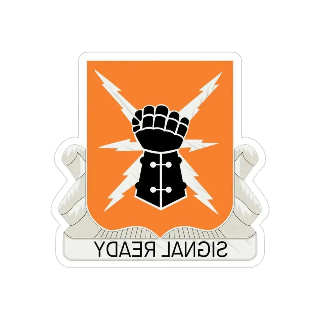 38th Signal Battalion (U.S. Army) REVERSE PRINT Transparent Die-Cut STICKER 3 Inch Die-Cut Transparent - The Sticker Space