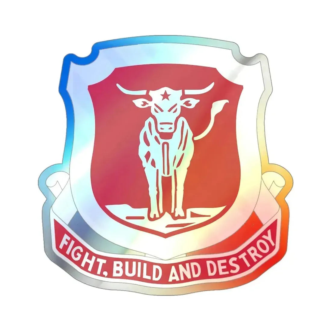 39 Engineer Battalion (U.S. Army) Holographic STICKER Die-Cut Vinyl Decal 4 Inch Holographic - The Sticker Space