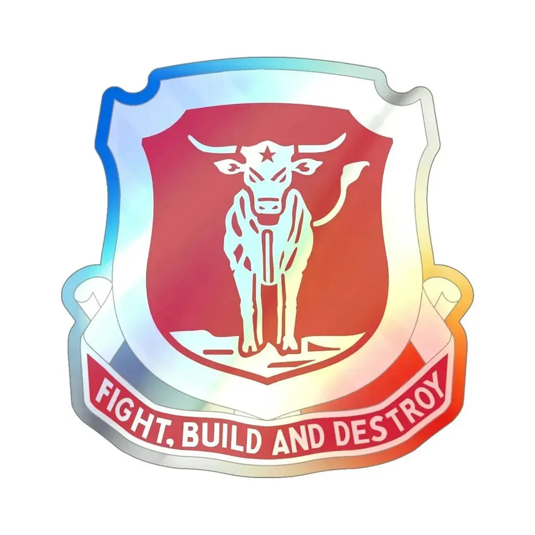 39 Engineer Battalion (U.S. Army) Holographic STICKER Die-Cut Vinyl Decal 5 Inch Holographic - The Sticker Space