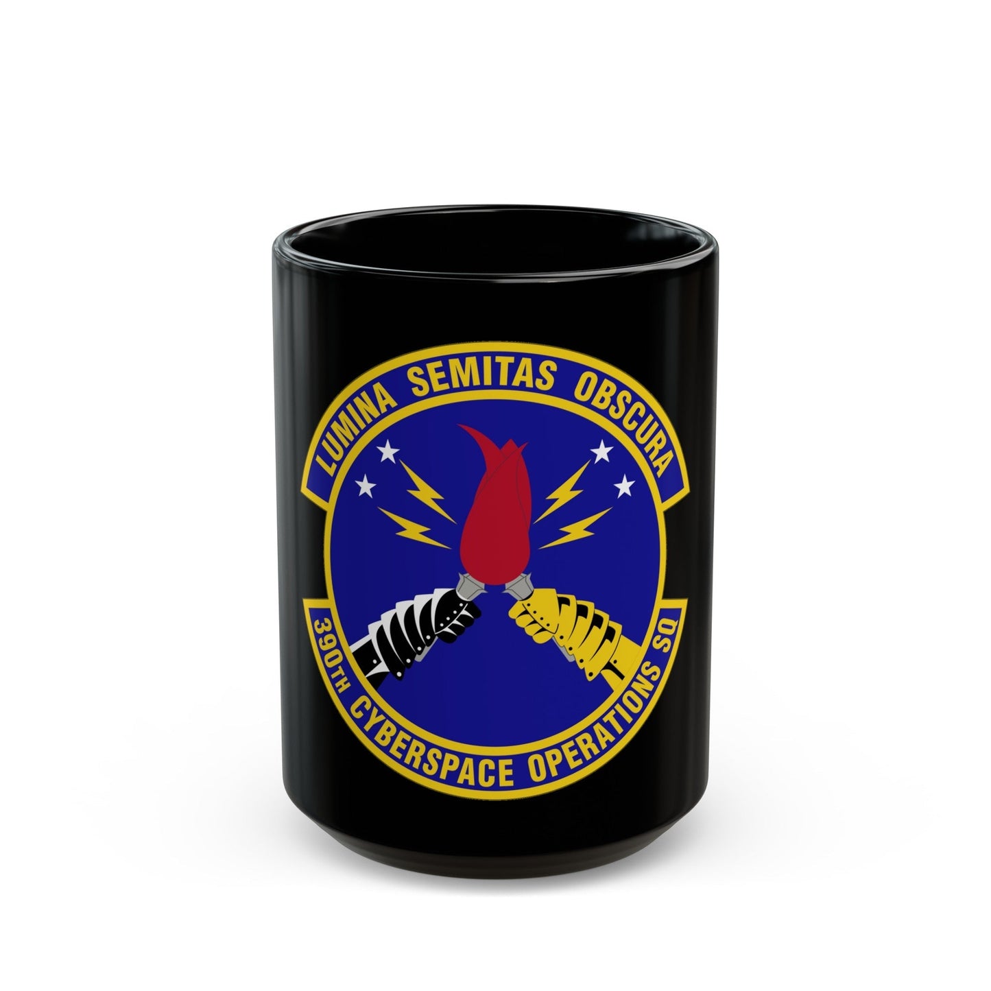 390 Cyberspace Operations Squadron ACC (U.S. Air Force) Black Coffee Mug-15oz-The Sticker Space