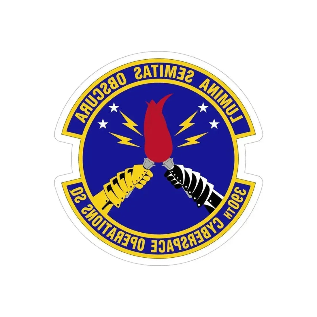 390 Cyberspace Operations Squadron ACC (U.S. Air Force) REVERSE PRINT Transparent Die-Cut STICKER 6 Inch Die-Cut Transparent - The Sticker Space