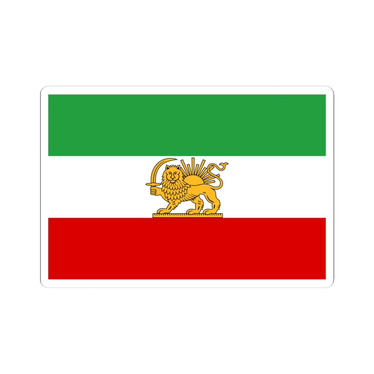 State flag of Iran 1964-1980 3-2 (Iran) STICKER Vinyl Kiss-Cut Decal