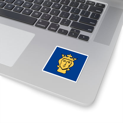 Flag of Stockholm (Sweden) STICKER Vinyl Kiss-Cut Decal