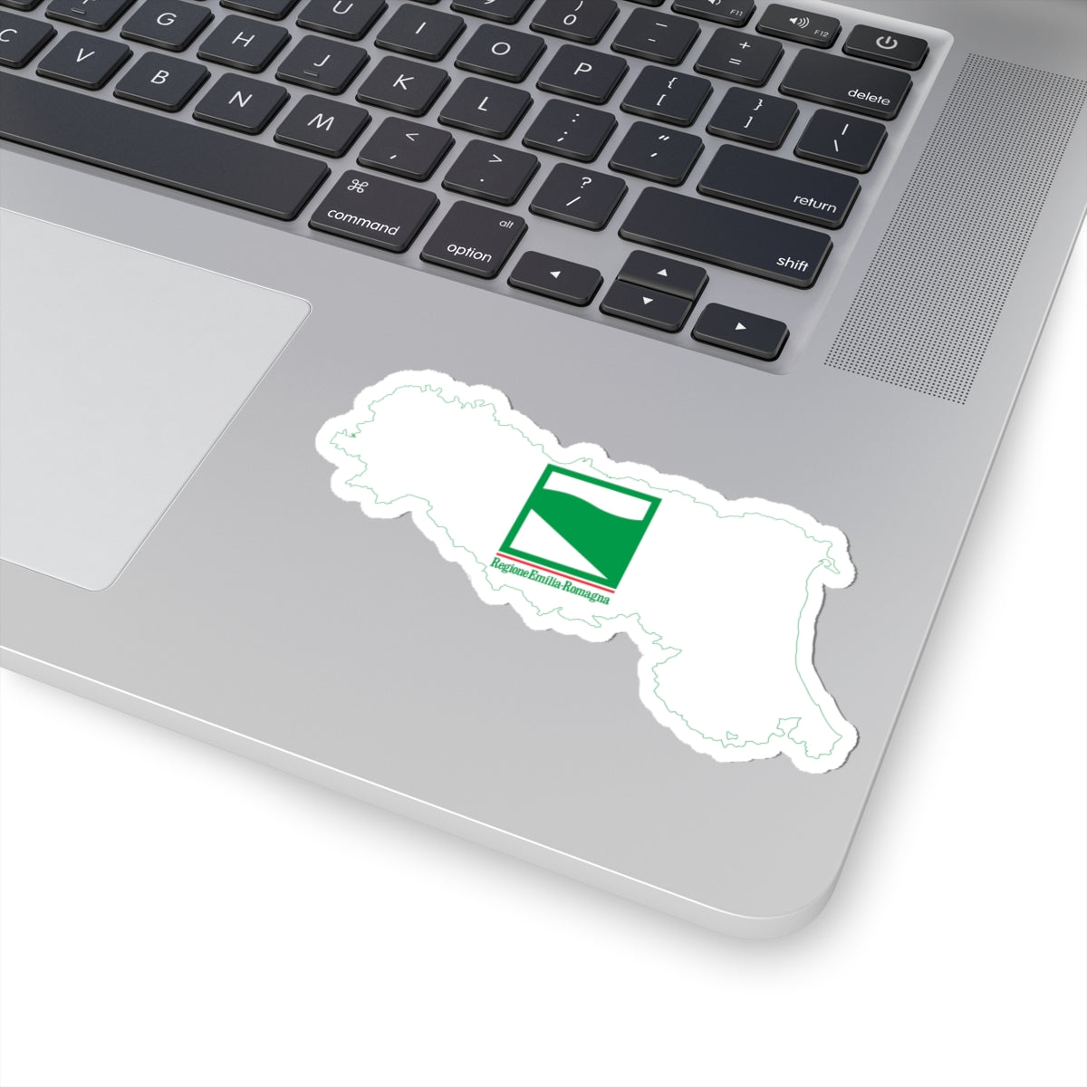 Flag map of Emilia-Romagna (Italy) STICKER Vinyl Kiss-Cut Decal