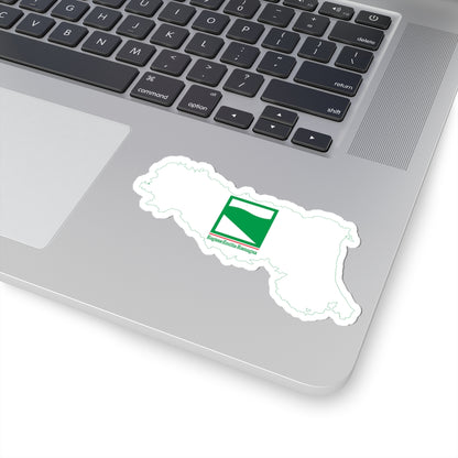 Flag map of Emilia-Romagna (Italy) STICKER Vinyl Kiss-Cut Decal