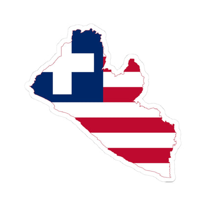Flag map of Liberia 1827-1847 (Liberia) STICKER Vinyl Kiss-Cut Decal