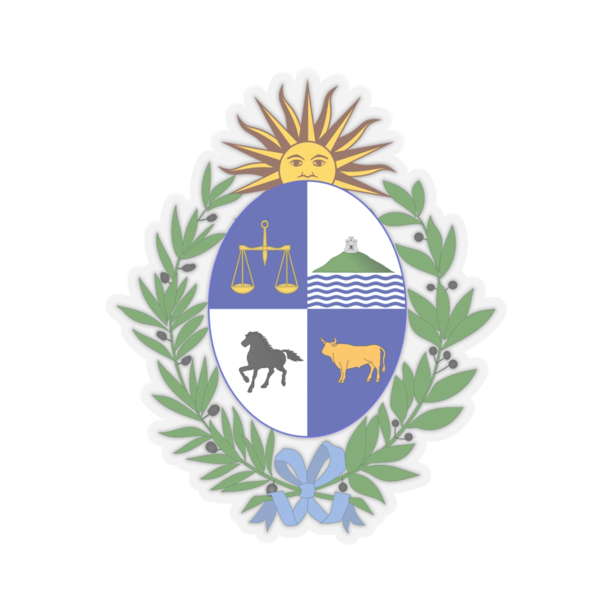 Coat of arms of Uruguay - STICKER Vinyl Kiss-Cut Decal