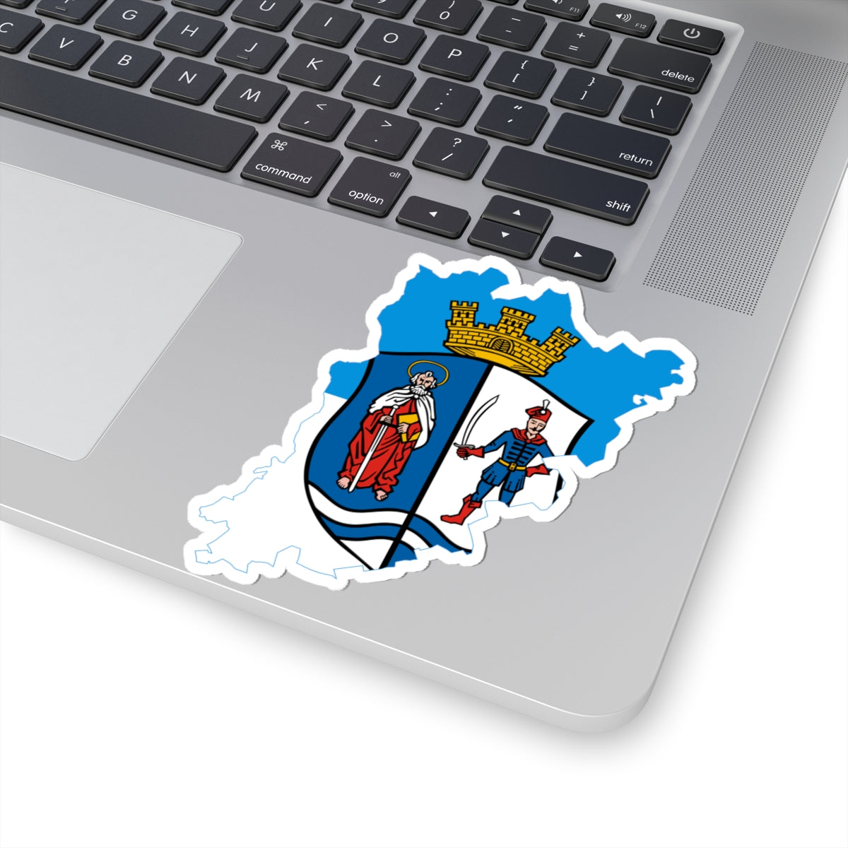 Flag-map of Bacs-Kiskun County (Hungary) STICKER Vinyl Kiss-Cut Decal