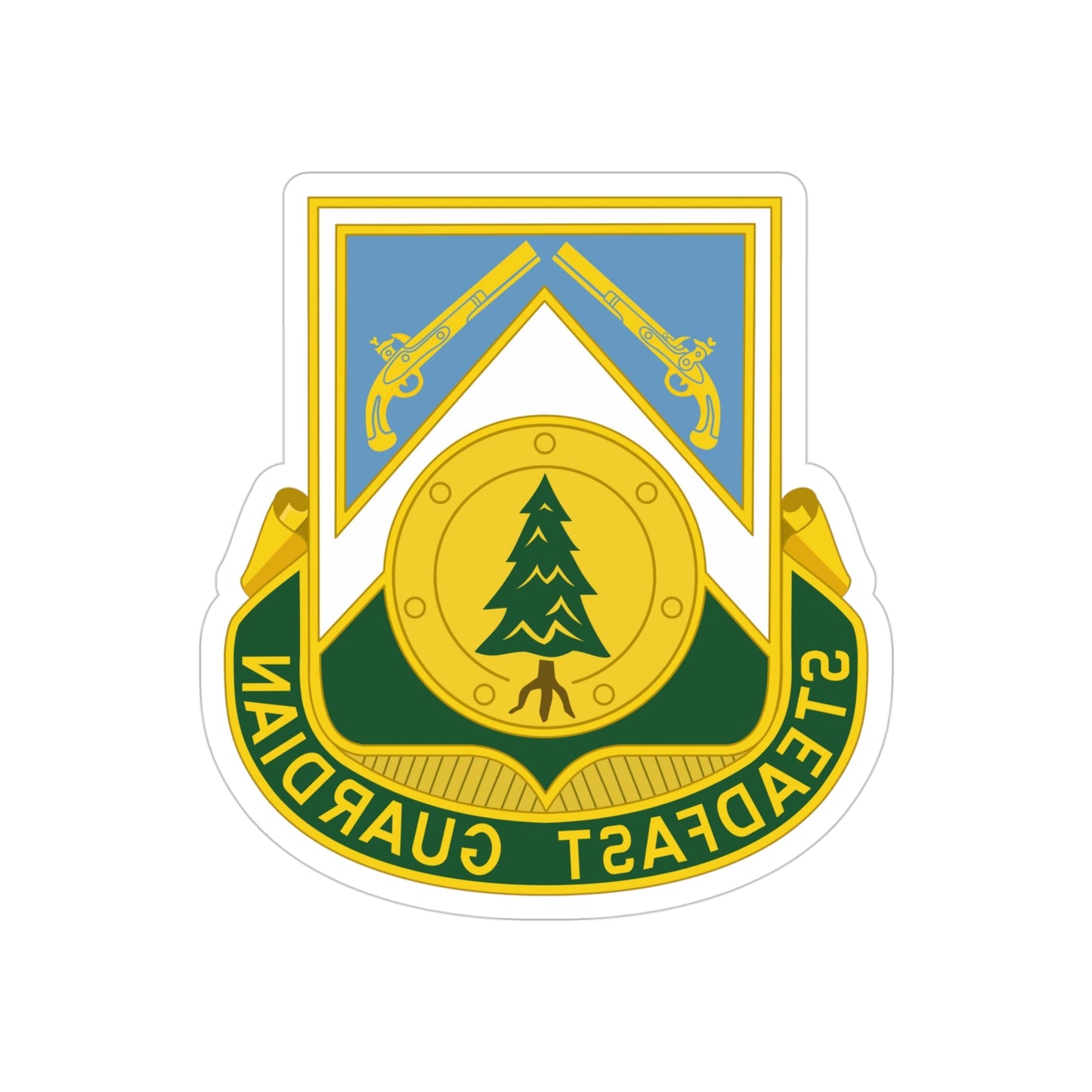 390th Military Police Battalion (U.S. Army) REVERSE PRINT Transparent STICKER-4" × 4"-The Sticker Space