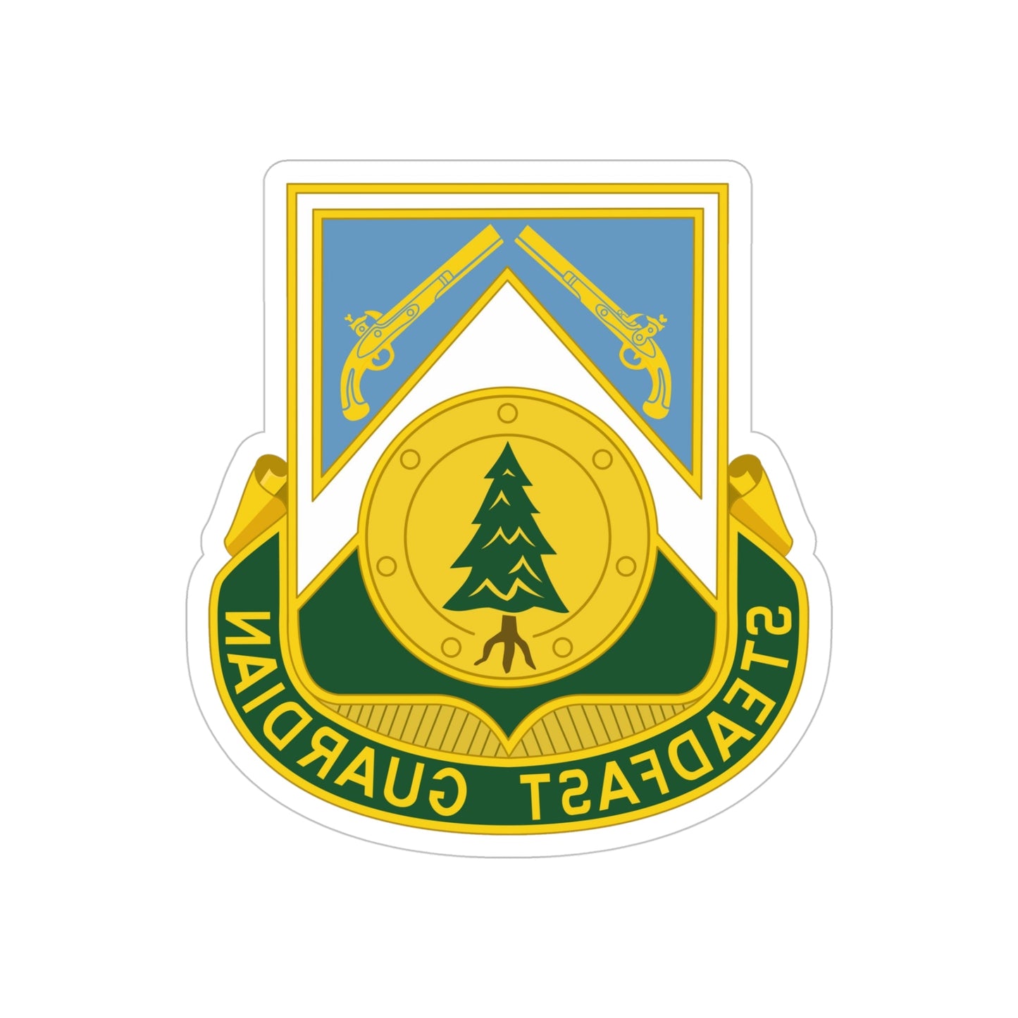 390th Military Police Battalion (U.S. Army) REVERSE PRINT Transparent STICKER-5" × 5"-The Sticker Space