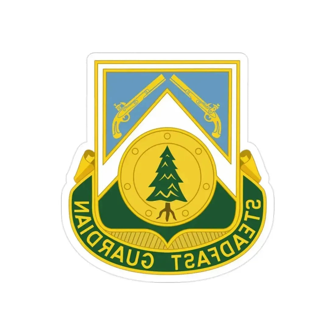 390th Military Police Battalion (U.S. Army) REVERSE PRINT Transparent Die-Cut STICKER 2 Inch Die-Cut Transparent - The Sticker Space