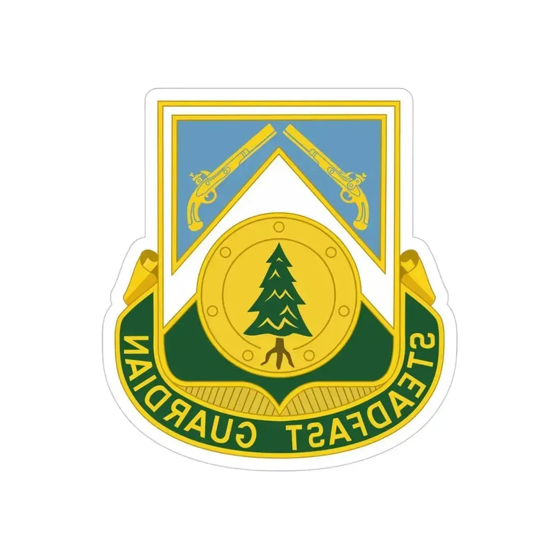 390th Military Police Battalion (U.S. Army) REVERSE PRINT Transparent Die-Cut STICKER 4 Inch Die-Cut Transparent - The Sticker Space